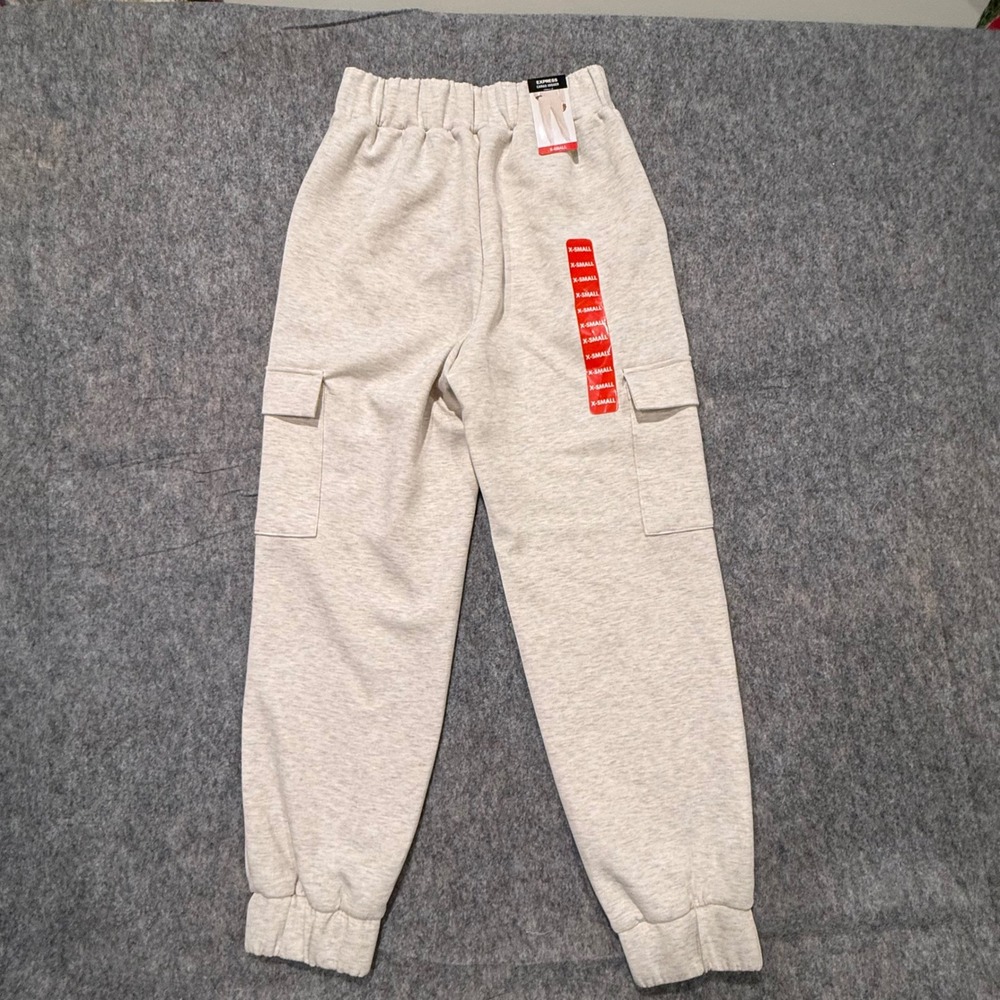 Express‎ Mens Cargo Jogger Pants Cream Heathered XS NWT EX007162